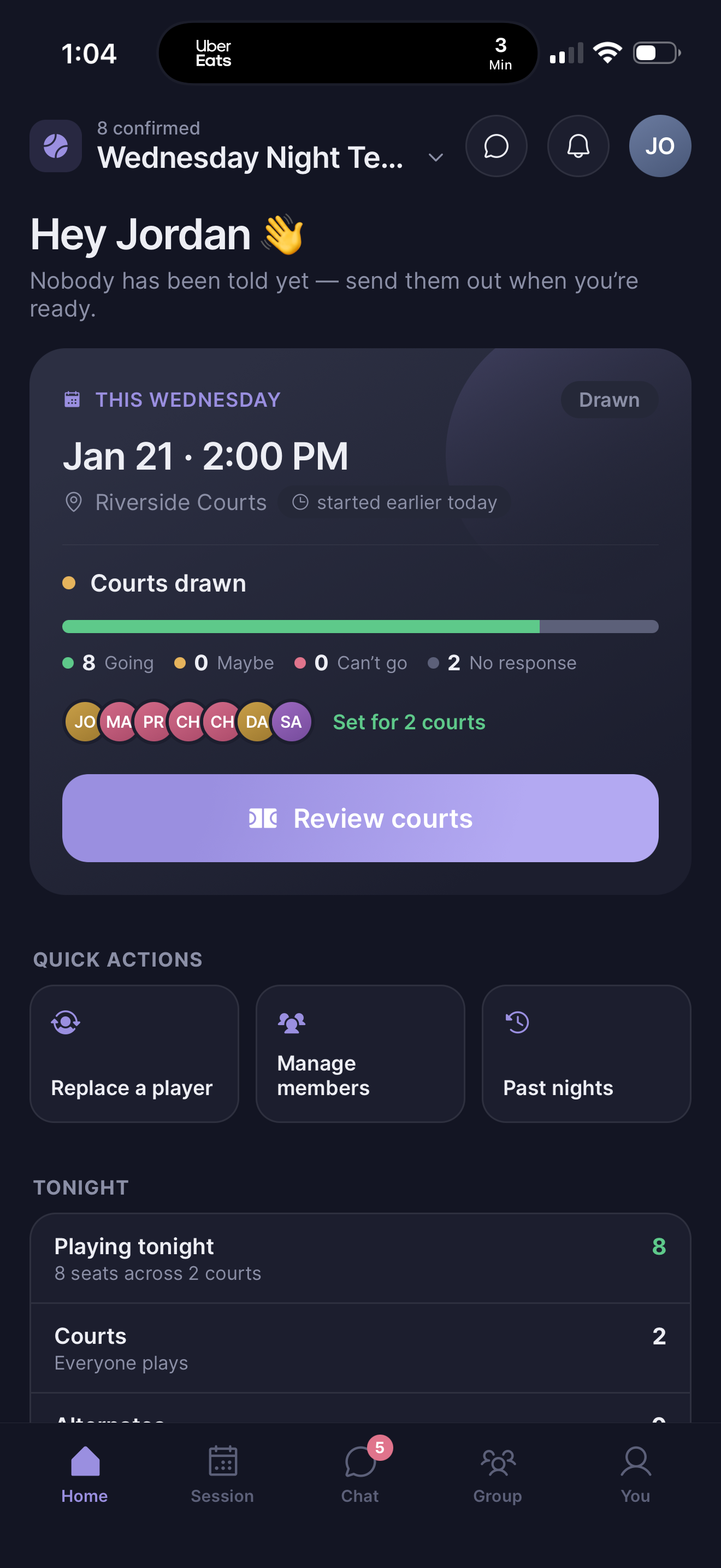 CourtDraws home — this Wednesday's session, courts drawn and ready to review